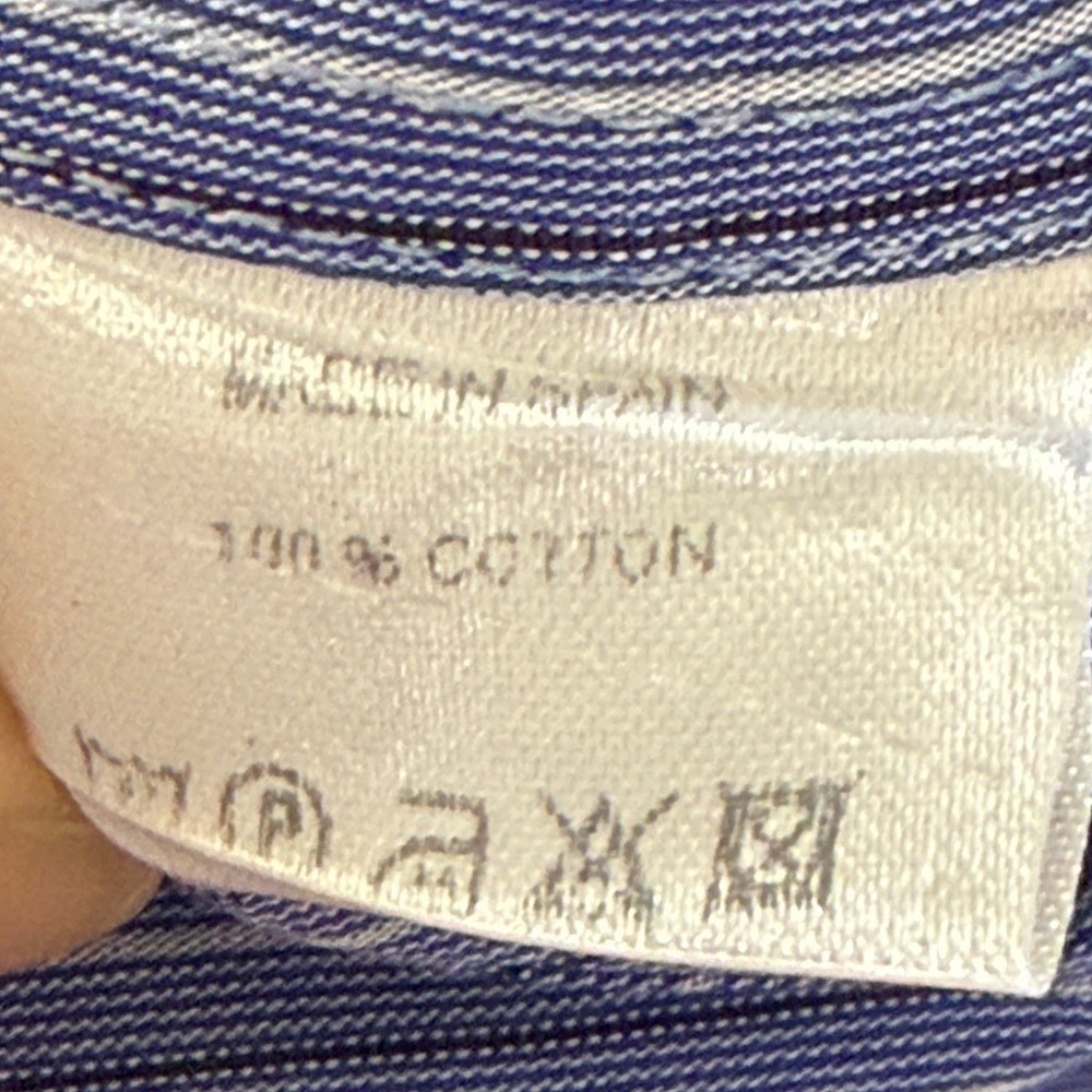 Ermenegildo Zegna Mens Blue White Striped Cotton Dress Shirt 16.5 42 Spain - Picture 11 of 14